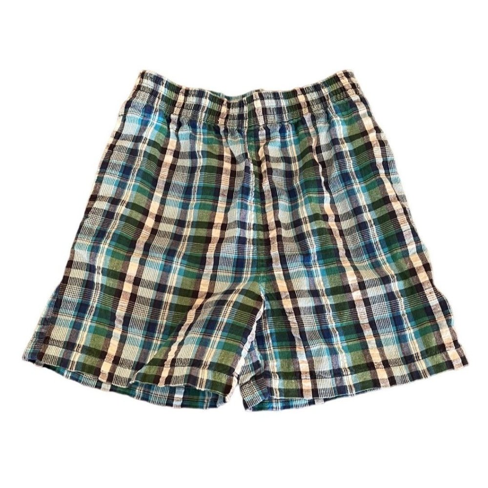 3T Badge 100% Cotton Boys Plaid Pull On Shorts Elastic Waist